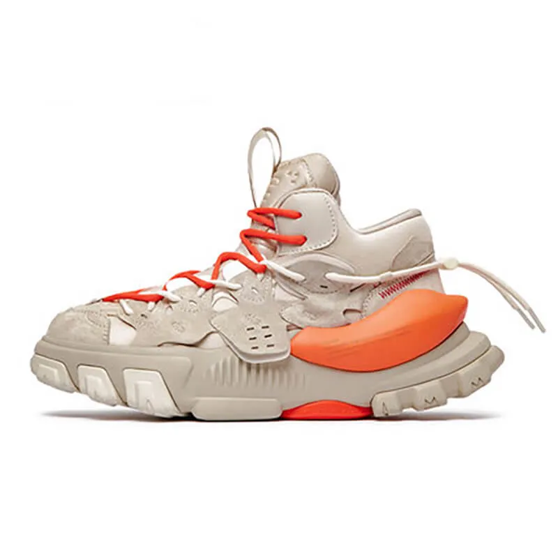Vitality Orange Chunky Sneaker Outfits For Man
