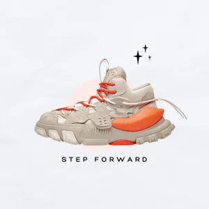 Vitality Orange Chunky Sneaker Outfits For Man