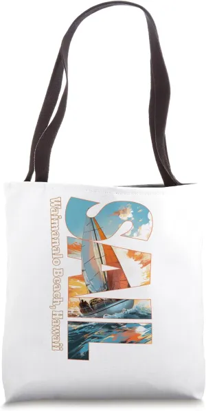 Waimanalo Beach Hawaii Sailing Nautical Sailor Tote Bag