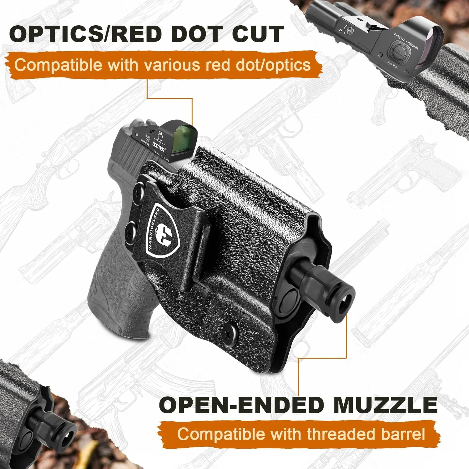 WARRIORLAND PPS M2 Holster - IWB Kydex Optics Cut Fit, Adj. Retention & Cant, Right/Left Hand Optional