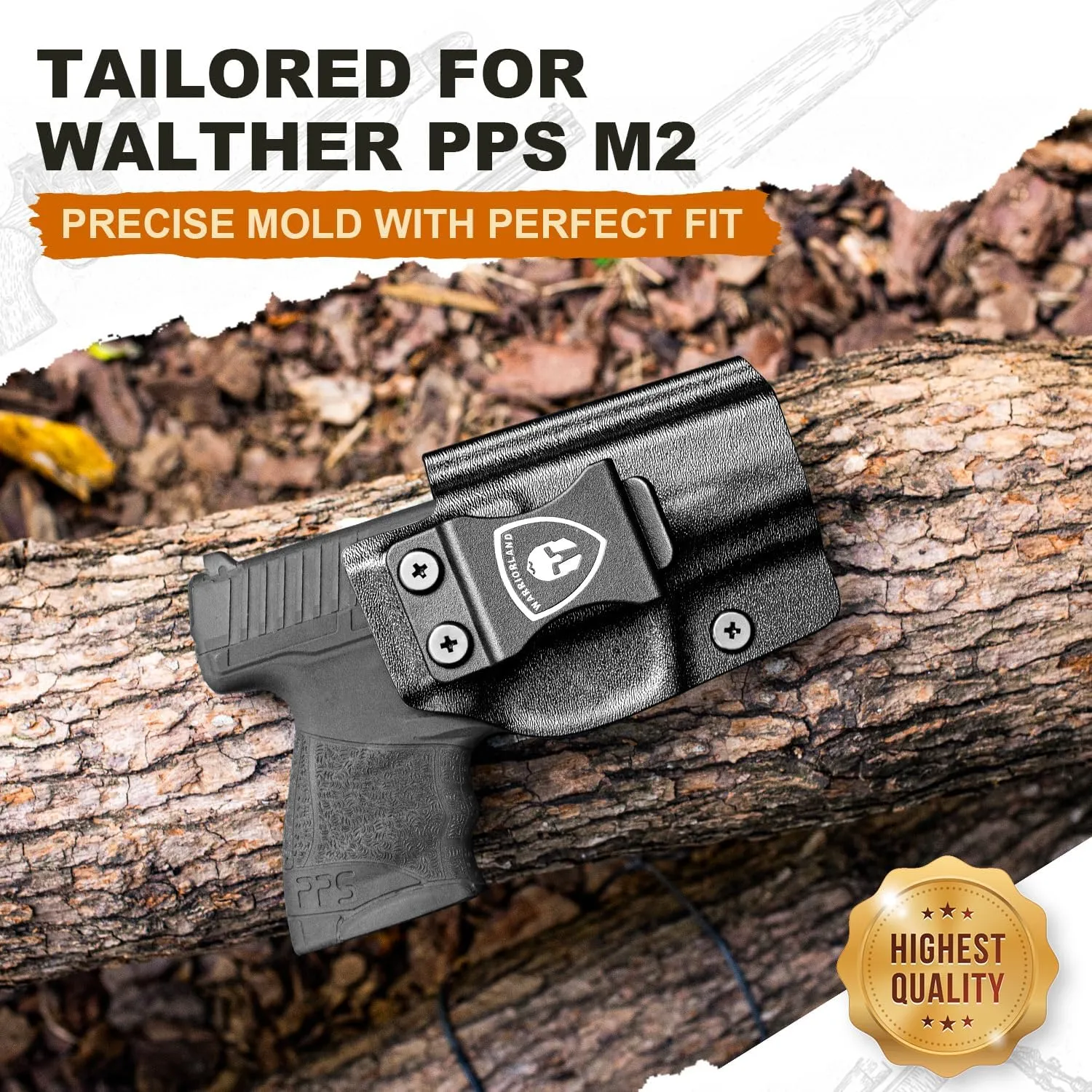 WARRIORLAND PPS M2 Holster - IWB Kydex Optics Cut Fit, Adj. Retention & Cant, Right/Left Hand Optional
