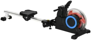Water Rowing Machine, Foldable Rower Machine with Adjustable Resistance, Wheels, LCD Monitor and Tablet Holder for Home Cardio Training, Blue