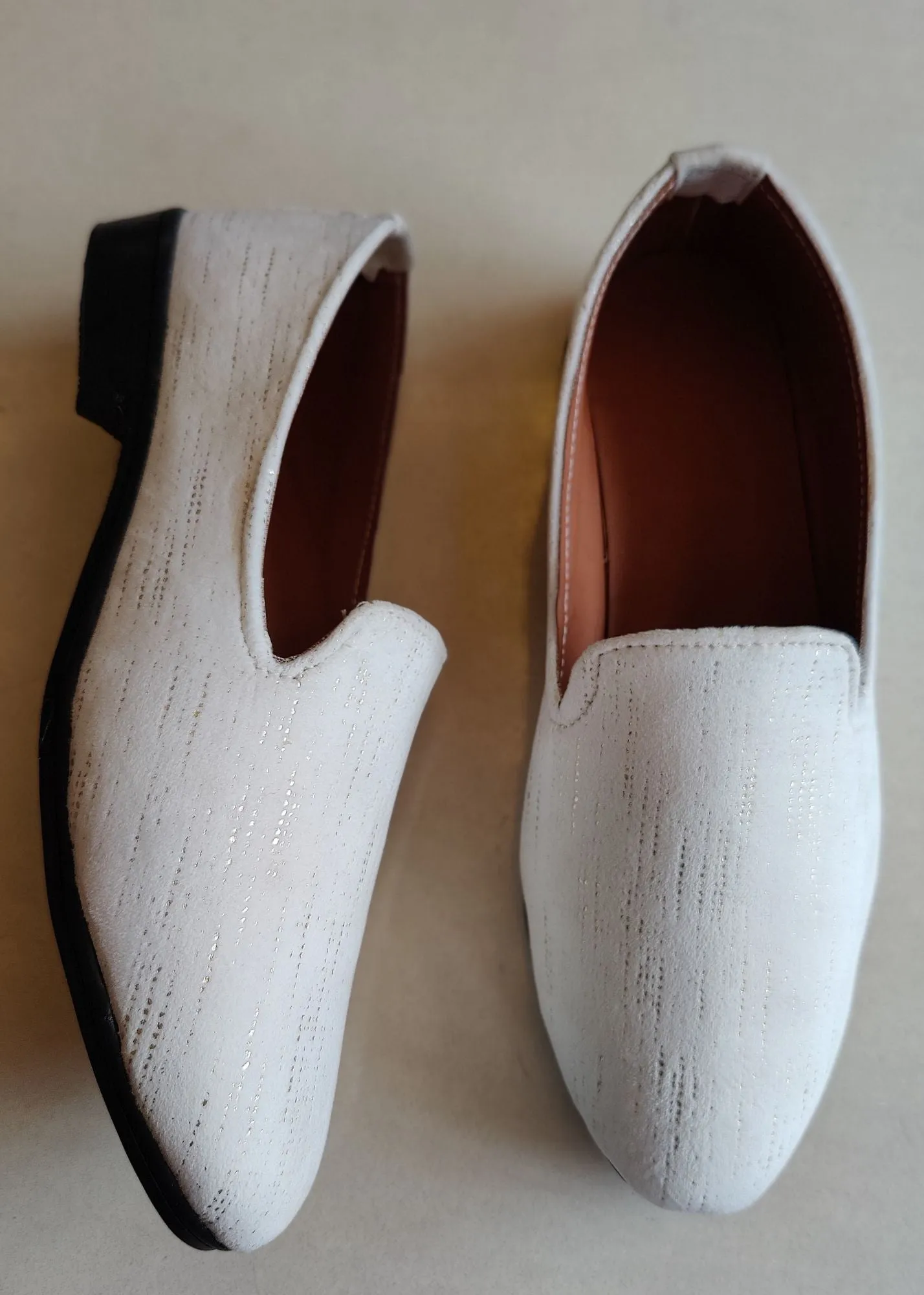 White Classic Designer Loafer Shoes for Mens