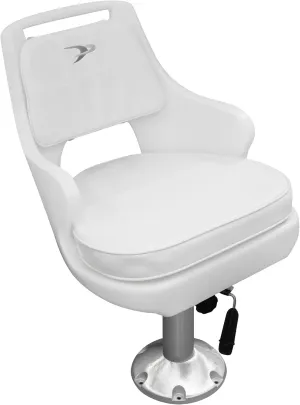 Wise 8WD015-6-710 Standard Pilot Chair with Adjustable Height Pedestal and Seat Slide,White