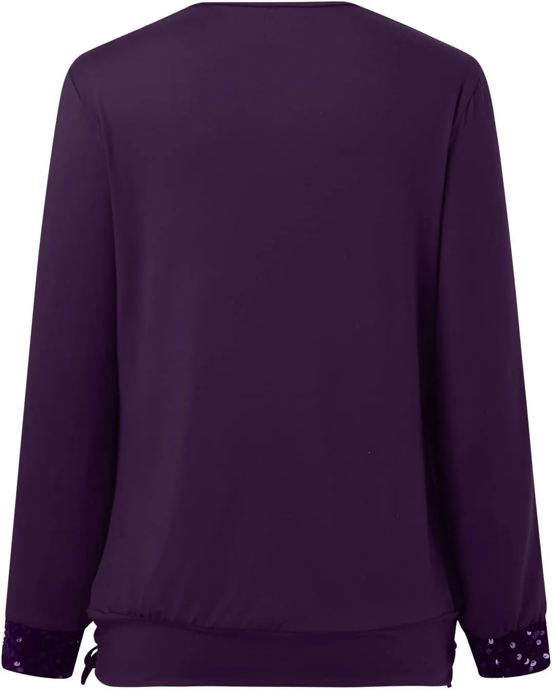 Women Sexy Sequin Shirts Boat Neck Solid Color Long Sleeve Flowy Shirts Winter Fashion Patchwork Pullover Tops