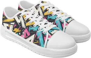 Women's Canvas Casual Shoes Comfortable Walking Sneakers Classic Laces Up Anti-Slip Shoe Size 6-13.5 White Sole