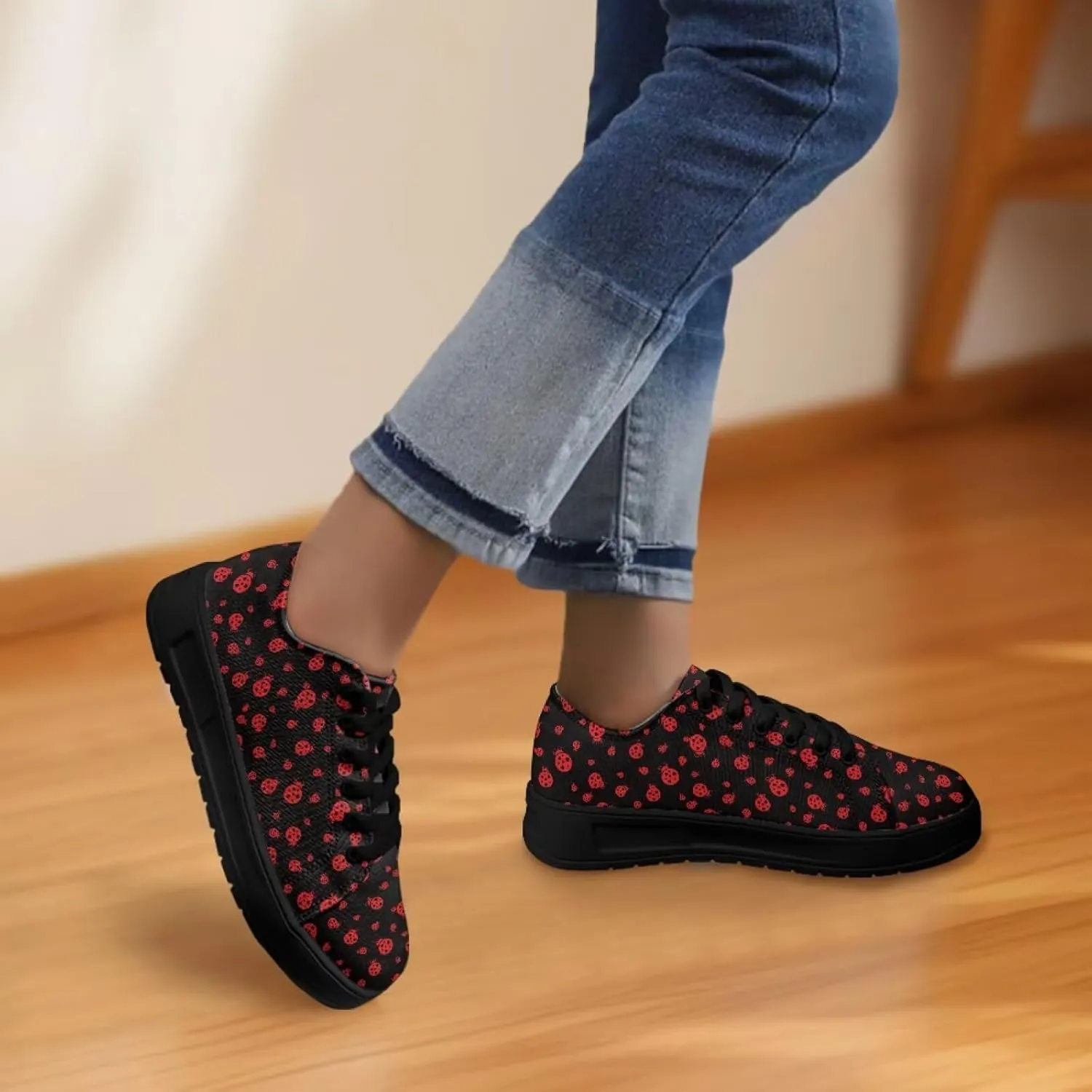 Women’s Canvas Sneakers Orthotic Walking Shoes with Memory Foam Non-Slip Canvas Shoes for Hiking Walking Running