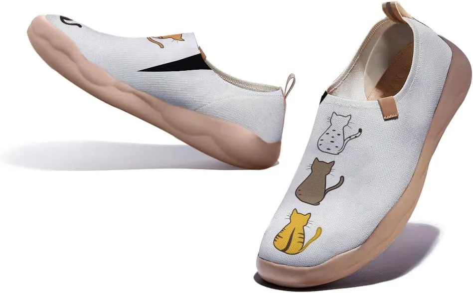 Women's Cartoon Series Slip Ons Canvas Loafers Colorful Lightweight Flats Sneakers Comfortable Walking Holiday Shoes