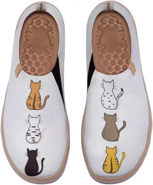 Women's Cartoon Series Slip Ons Canvas Loafers Colorful Lightweight Flats Sneakers Comfortable Walking Holiday Shoes