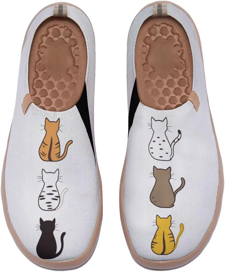 Women's Cartoon Series Slip Ons Canvas Loafers Colorful Lightweight Flats Sneakers Comfortable Walking Holiday Shoes
