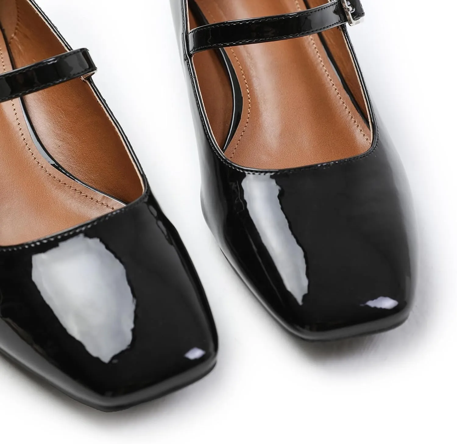 Womens Low Mid Block Heel Ankle Strap Smart Work Office Comfort Court Shoes Wide Fit Closed Toe Comfy Party Casual Travel Shoes