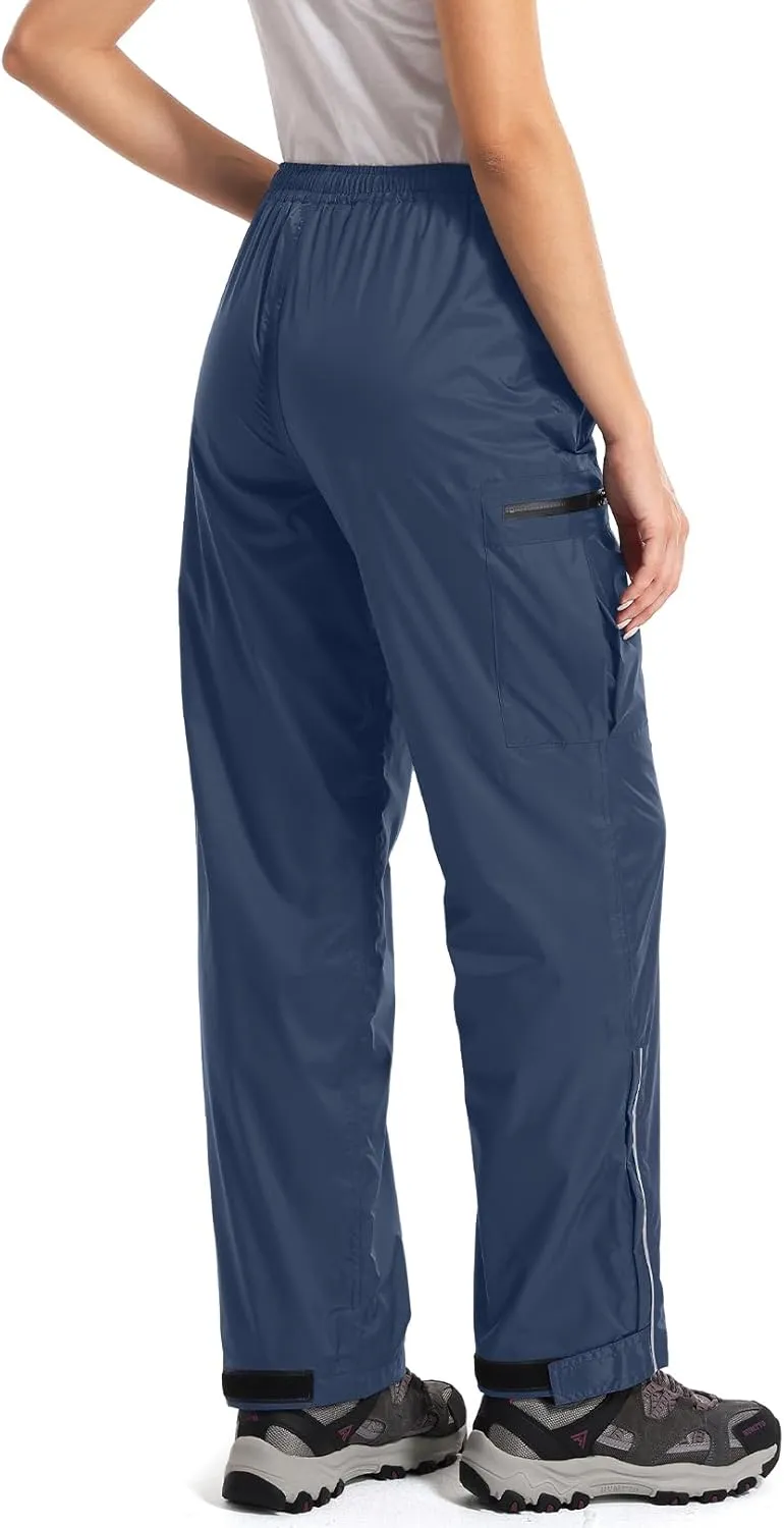 Women's Rain Pants Waterproof Hiking Pants Windproof Lightweight Over Pants Outdoor for Golf Fishing Cycling #2089