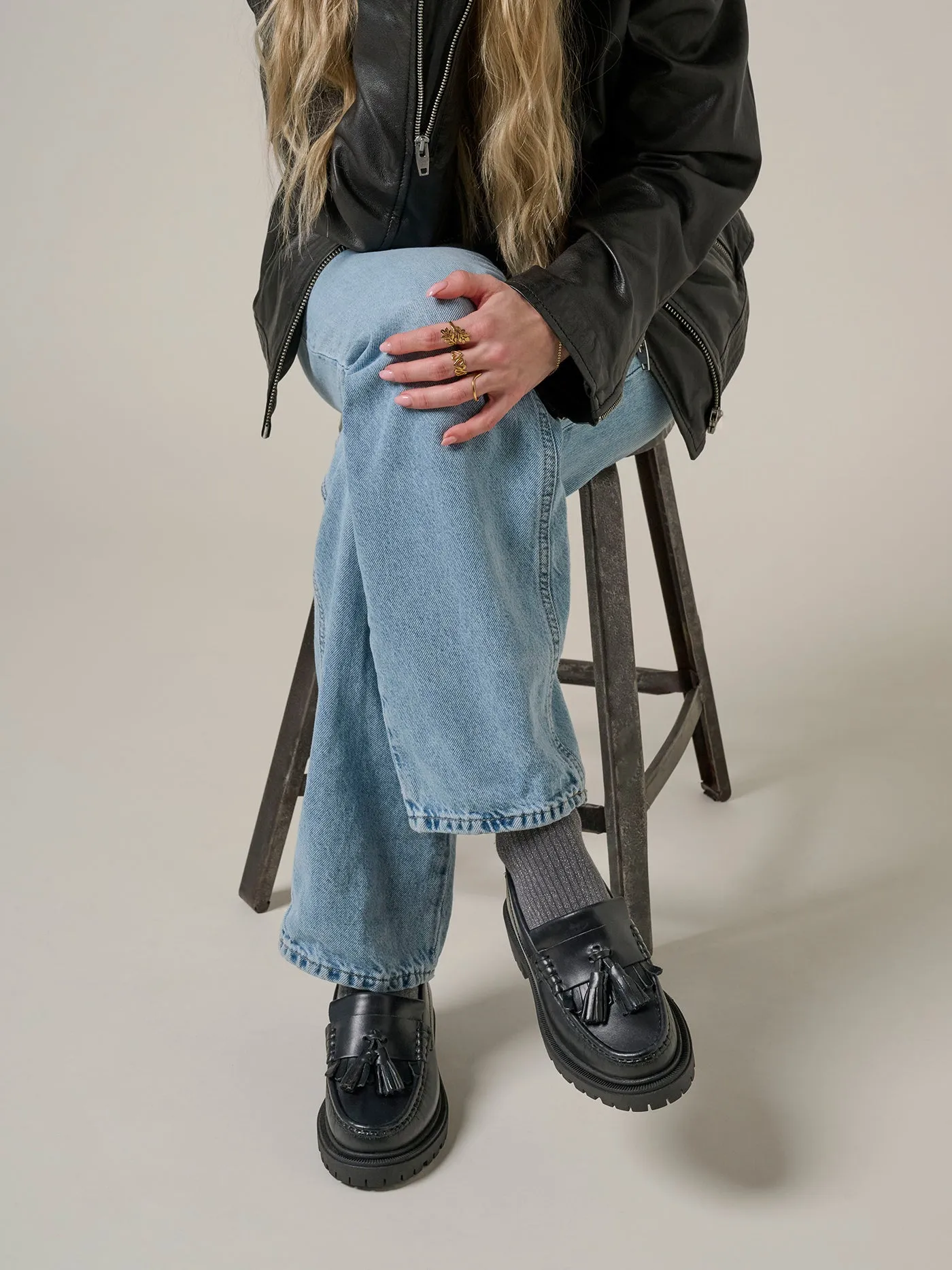 Women's style The Edith - Black leather