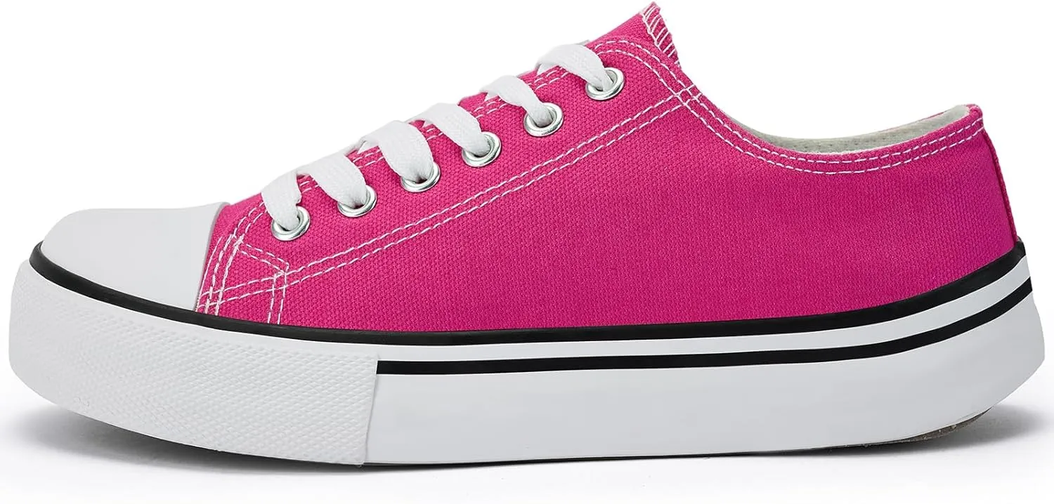 Women's Wide Toe Canvas Tennis Shoes - Casual Fashion Sneakers for Walking & Everyday Wear