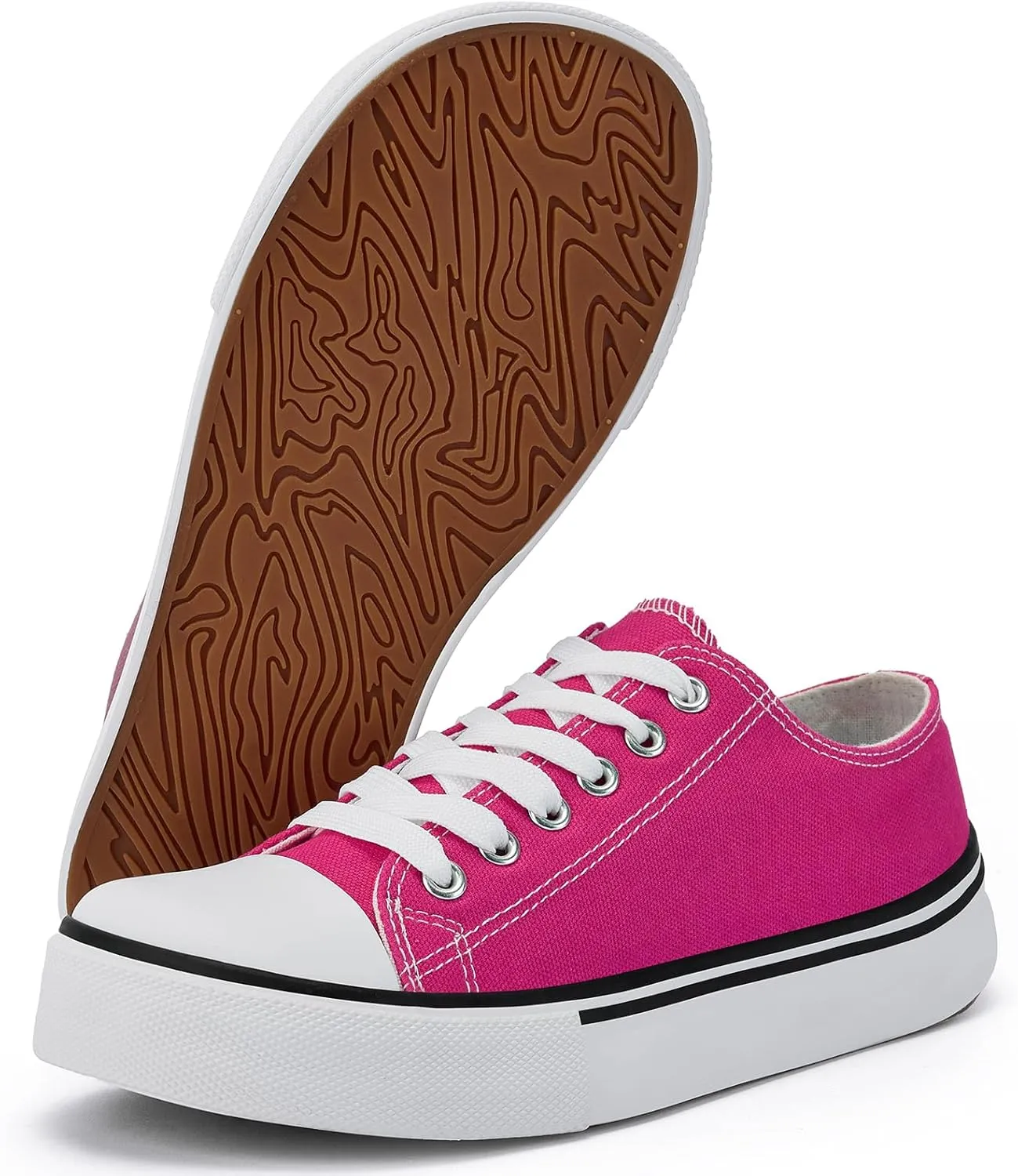 Women's Wide Toe Canvas Tennis Shoes - Casual Fashion Sneakers for Walking & Everyday Wear