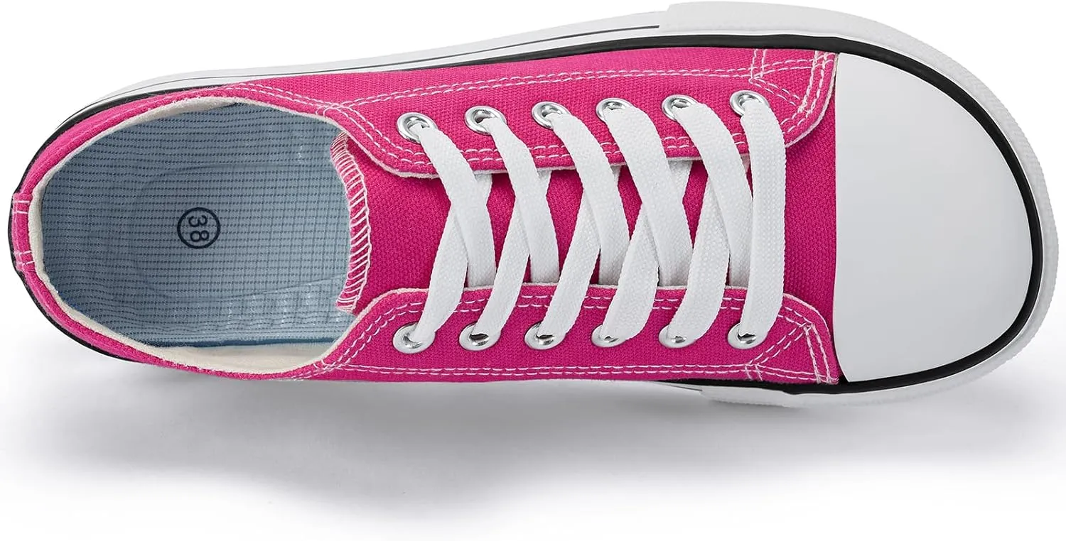 Women's Wide Toe Canvas Tennis Shoes - Casual Fashion Sneakers for Walking & Everyday Wear