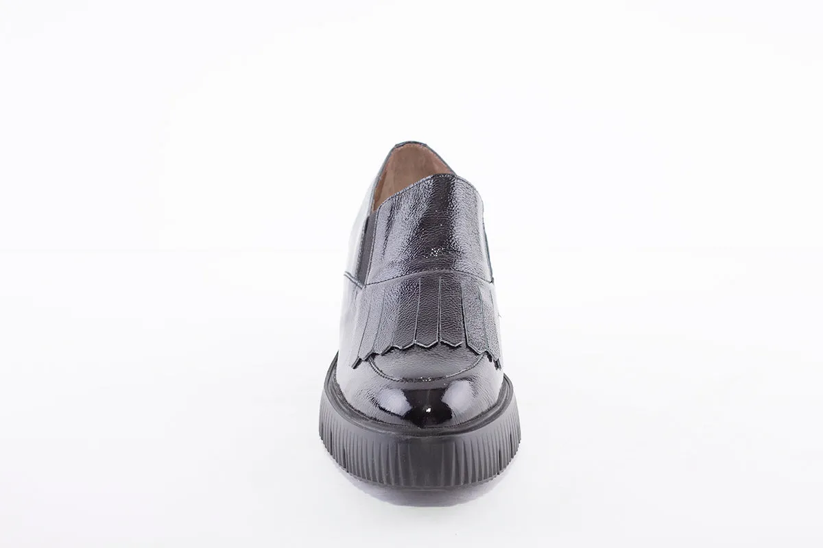 WONDERS - E-6203 WEDGE SLIP-ON SHOE - BLACK PATENT