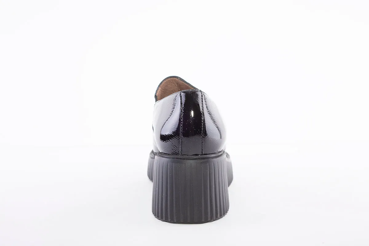 WONDERS - E-6203 WEDGE SLIP-ON SHOE - BLACK PATENT