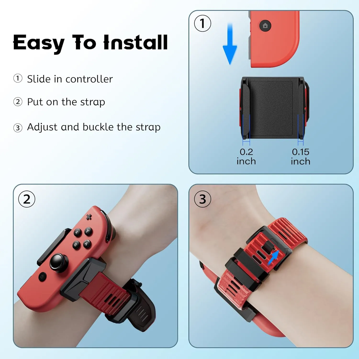Wrist Bands for Just Dance 2025 2024 2023 2022 2021 Switch and for Zumba Burn It Up, ZAONOOL Upgraded Soft Dance Straps for Nintendo Switch & Switch OLED Joy Con Controller, 2 Pack for Adults and Kids