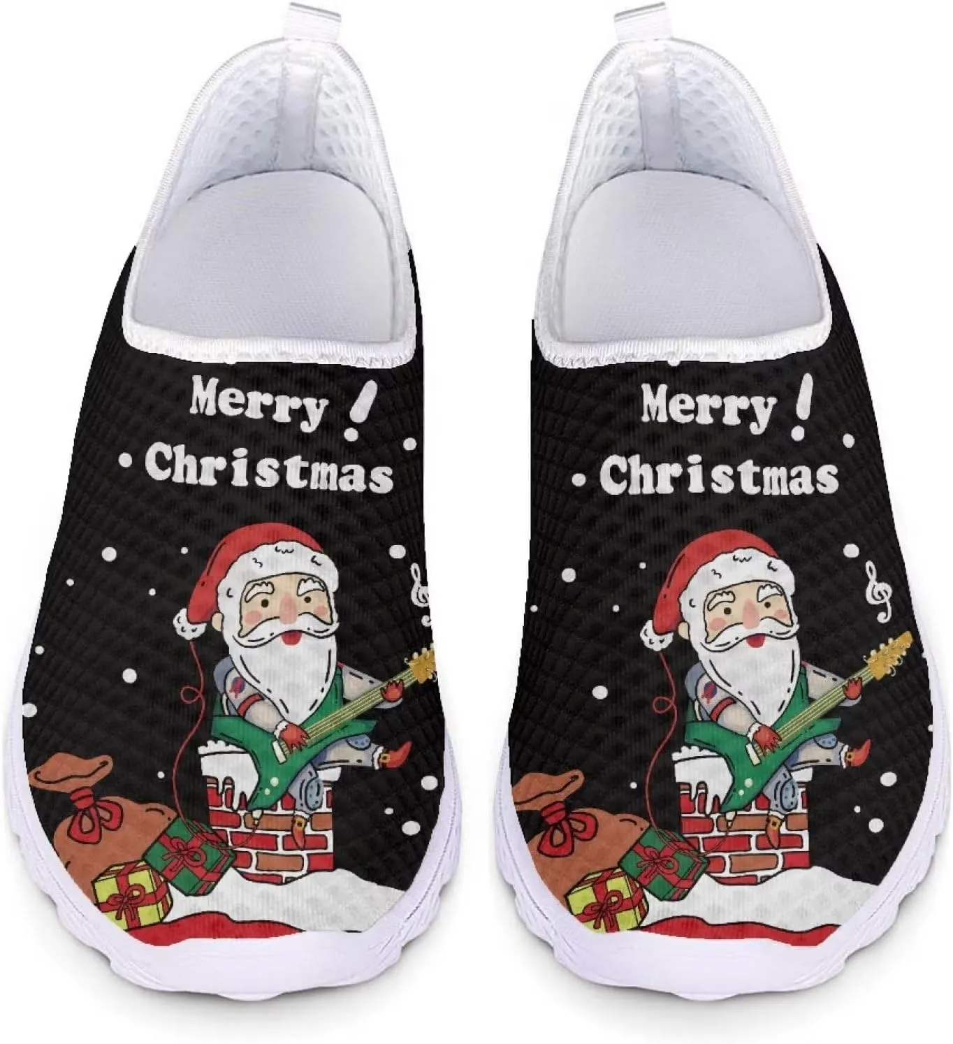Xpyiqun Christmas Shoes Women Casual Slip On Sneakers Xmas Walking Tennis Shoe Loafers
