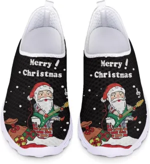 Xpyiqun Christmas Shoes Women Casual Slip On Sneakers Xmas Walking Tennis Shoe Loafers