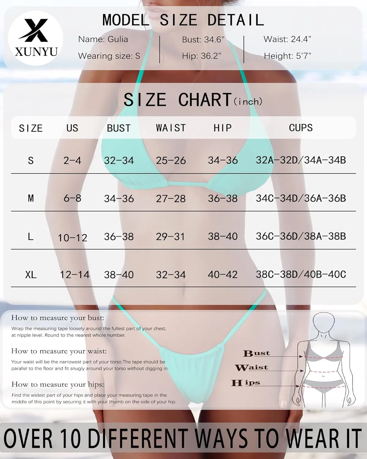 XUNYU Thong Bikini Sets for Women - Brazilian Micro String Bikinis Sexy Two Piece Swimsuit Triangle Top Halter Bathing Suits