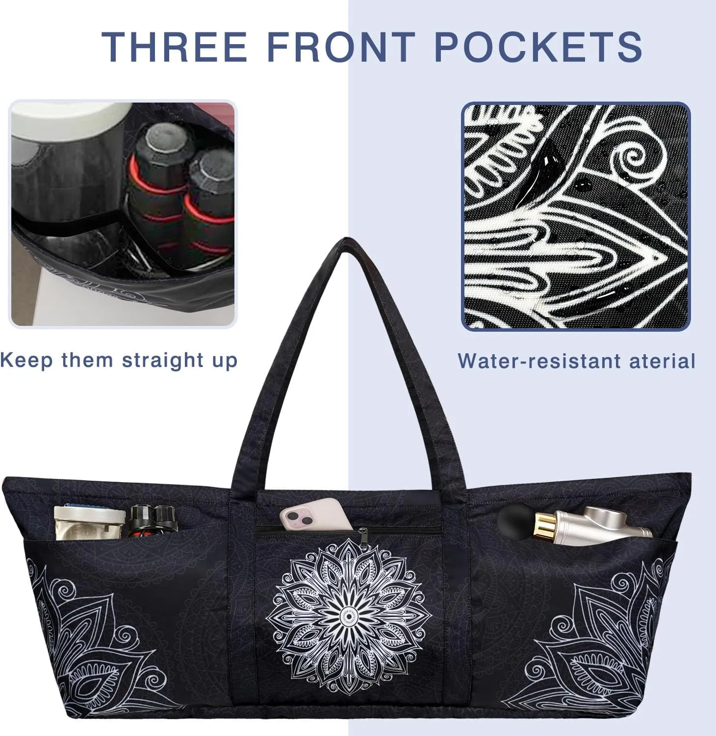 Yoga Mat Bag Yoga Mat Carrier with Shoes Compartment & Wet Pocket Pilates Bag with Zipper Pockets & Yoga Mat Holder Strap Yoga Bags and Carriers Fits All Your Stuff