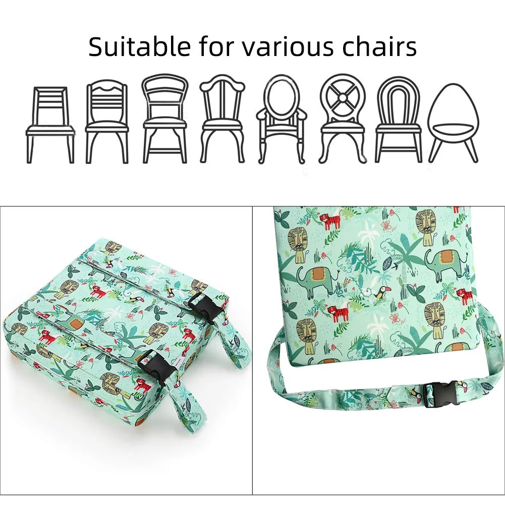 Zicac High Chair Portable Booster Seat Cushion Travel Dining Seat Pad for Toddler Kids Baby Infant Washable Thick Chair Seat Pads (Green)